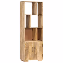 etagere armoire meuble design bibliotheque 180 cm bois de manguier solide