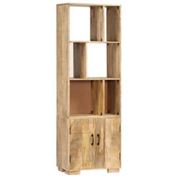 etagere armoire meuble design bibliotheque 180 cm bois de manguier solide
