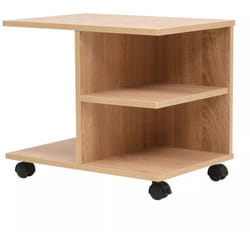 Helloshop26 - tagère armoire meuble design étagère à roulettes 50 cm chêne marron
