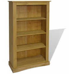 Tagère armoire meuble design bibliothèque à 4 niveaux pin 150 cm marron