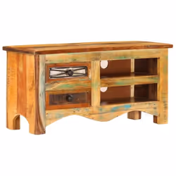 Meuble tele buffet tv television design pratique 80 cm bois de recuperation massif