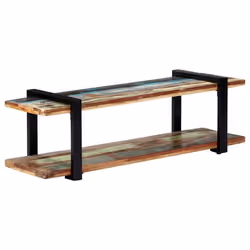Meuble tele buffet tv television design pratique 130 cm bois de recuperation massif