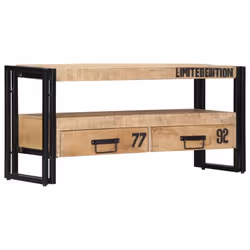 Meuble tele buffet tv television design pratique 100 cm bois massif de manguier