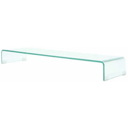 Helloshop26 - Meuble télé buffet tv télévision design pratique pour moniteur 100 cm verre transparent