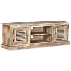 Helloshop26 - Meuble télé buffet tv télévision design pratique bois de manguier massif
