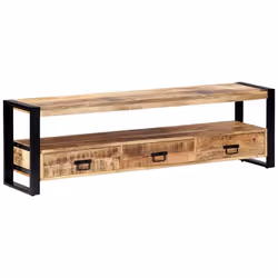 Meuble buffet TV design pratique 150 cm bois solide de manguier