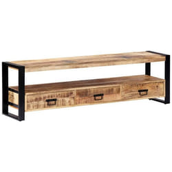 Meuble buffet TV design pratique 150 cm bois solide de manguier