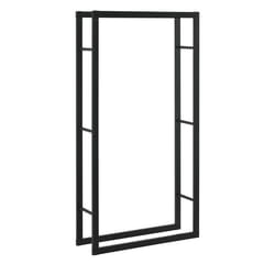 Range-bûches - en.casa - Design Acier Laqué - Intérieur/Extérieur - 75x150x25 cm - Noir
