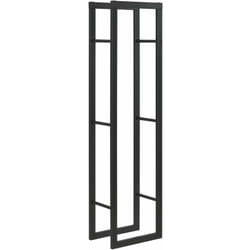 Helloshop26 - Range-bûches pour usage intérieur extérieur porte-bûches design support rangement bois de chauffage en acier 40 x 25 x 150 cm noir