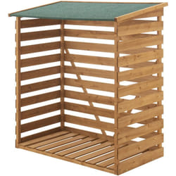 Helloshop26 - Abri-bûches couvert en sapin à toiture bitumé 123 x 116 x 64 cm