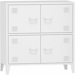 Helloshop26 - Armoire de bureau casier de bureau meuble de rangement pour salon bureau chambre atelier métallique à 4 portes acier 82 x 80 x 40 cm