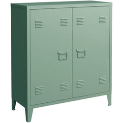 Helloshop26 - Casier de bureau armoire meuble de rangement pour bureau atelier chambre acier de bureau métallique à 2 portes 90 x 80 x 33 cm vert