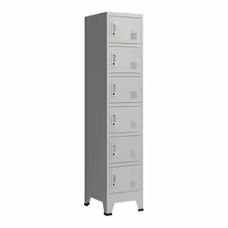 Casier de bureau armoire meuble de rangement pour bureau atelier chambre acier metallique avec 6 portes acier laque 180