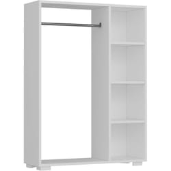Armoire avec 4 compartiments de stockage 123 x 90 x 30 cm blanc