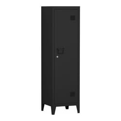 Armoire à casier métallique - Non spécifié - 137 x 38 x 38 cm - Noir - 3 compartiments - Verrouillable