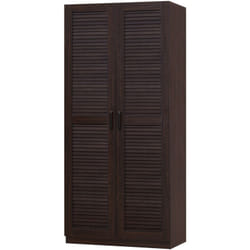 Armoire de chambre garde-robe moderne meuble de rangement intemporel 1 Étagère mdf 176 x 80 x 52 cm effet noyer foncé