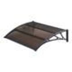 Auvent de porte d entree design marquise d accueil resistante aux intemperies 100 x 100 cm noir marron