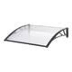 Auvent de porte d entree design marquise d accueil resistante aux intemperies 120 x 100 cm noir transparent