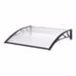 Auvent de porte - Marquise - 150 x 100 cm - Noir - Transparent - Résistant aux intempéries
