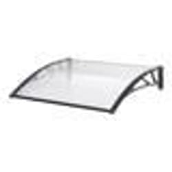 Auvent de porte - Marquise - 150 x 100 cm - Noir - Transparent - Résistant aux intempéries