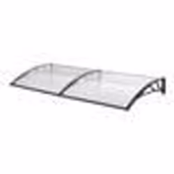 Auvent de porte d entree design marquise d accueil resistante aux intemperies 240 x 100 cm noir transparent