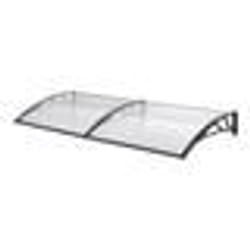 Auvent de porte d entree design marquise d accueil resistante aux intemperies 240 x 100 cm noir transparent