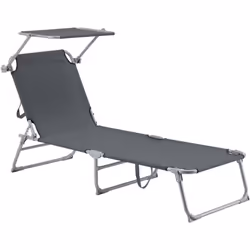 Chaise longue avec pare-soleil Ce transat de plage et de jardin vous offre la place parfaite pour prendre un bon bain de sole ...