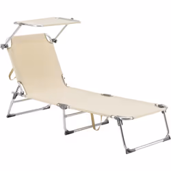 Chaise longue avec pare-soleil Ce transat de plage et de jardin vous offre la place parfaite pour prendre un bon bain de sole ...