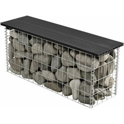 Banc de jardin gabion noir