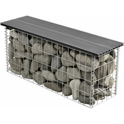 Banc de jardin gabion 100 x 30 x 5 cm gris