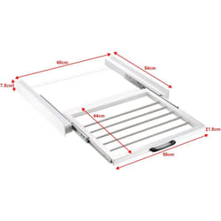 Helloshop26 - Kit de superposition pour lave-linge sèche-linge standard 60 cm avec porte-serviettes blanc