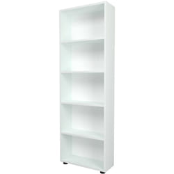 Helloshop26 - Bibliothèque design pour salon étagère style original à 5 niveaux 172 x 55 x 20 cm blanc