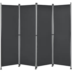 Brise-vue à 4 panneaux polyester 215 x 170 cm noir