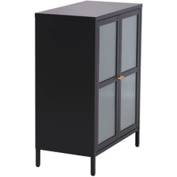 Buffet acier verre ondulé 84 x 64 x 35 cm noir