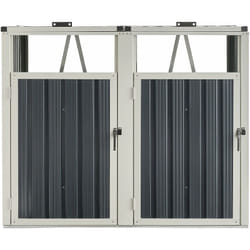 Cache poubelle 2 places avec portes à poignée 121 x 146 x 82 cm gris anthracite