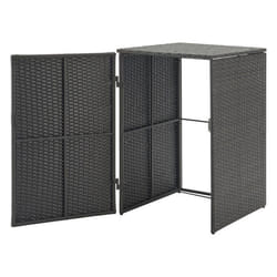 Cache poubelle widnau pour 1 conteneur avec revetement polyrotin 109 x 70 x 78 cm