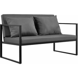 Helloshop26 - Canapé de jardin avec coussins gris foncé 70 x 114 x 60 cm noir