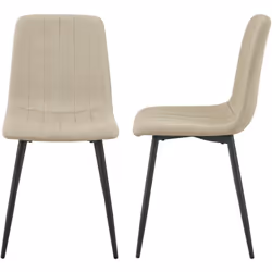 Lot de 2 chaises de salle à manger Cet ensemble de 2 chaises matelassées offre une assise confortable pour profiter de bons r ...