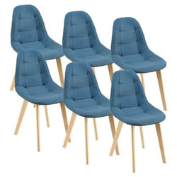 Chaises de salle à manger - Non spécifié - Lot de 6 - 86 x 53 x 47 cm - Bleu - Design contemporain