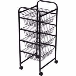Chariot de cuisine roulant Vous pouvez déplacer cette étagère polyvalente et pratique facilement et vite grâce aux 4 roulette ...