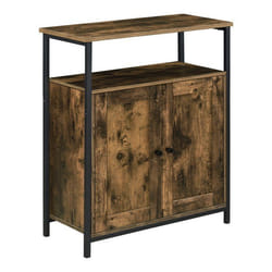 Commode aremark pour salon 79 x 60 x 30 cm noir effet bois fonce
