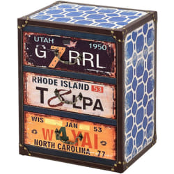 Commode stylée meuble de rangement pratique avec 3 tiroirs 50 x 40 x 30 cm multicolore