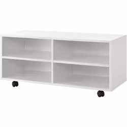 Meuble de rangement à roulettes Cette étagère moderne et décorative avec ses roulettes offre des surfaces de stockage pratiqu ...