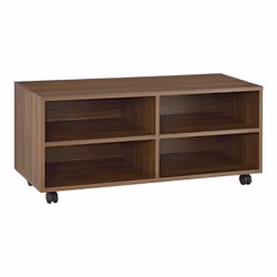 Meuble de rangement - Non spécifié - 90 x 35 x 41 cm - Effet bois foncé - 4 rangements - Mobile sur roulettes