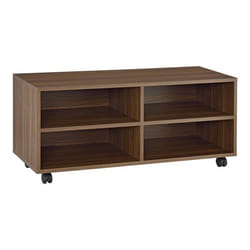 Meuble de rangement - Non spécifié - 90 x 35 x 41 cm - Effet bois foncé - 4 rangements - Mobile sur roulettes