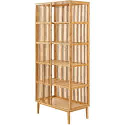 Tagère autoportante en bambou 185 x 80 x 45 cm naturel