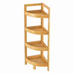 Étagère dangle - en.casa - 4 niveaux - Bambou - Salle de bain - 80 x 23 x 23 cm