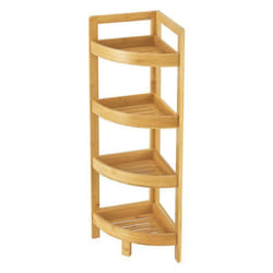 Étagère dangle - en.casa - 4 niveaux - Bambou - Salle de bain - 80 x 23 x 23 cm