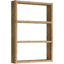 Helloshop26 - tagère de cuisine 3 niveaux 60 x 43 x 9 cm effet chêne rustique