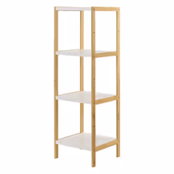 etagere de rangement bambou 33 x 34 x 110 cm naturel blanc